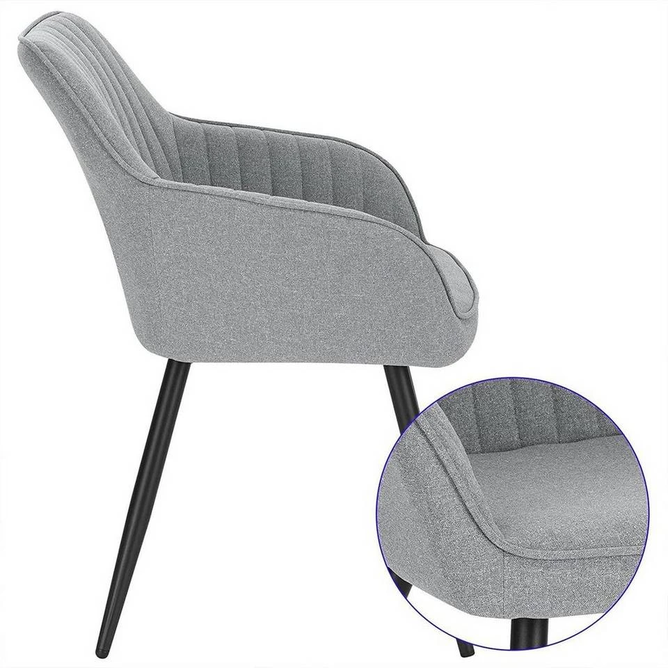 EUGAD Esszimmerstuhl, Küchenstuhl aus Leinen mit Armlehne Dunkelgrau, Hellgrau 12 EUGAD Esszimmerstuhl, Küchenstuhl aus Leinen mit Armlehne Dunkelgrau, Hellgrau – Bild 12