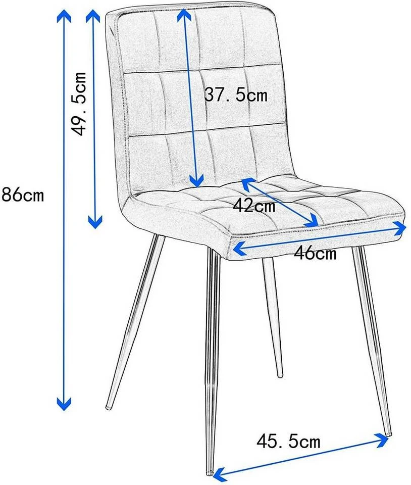 EUGAD Esszimmerstuhl (2 Stück), Polsterstuhl Wohnzimmerstuhl Samtstuhl Sessel mit Rückenlehne, Metallbeine, Sitzfläche aus Samt, Dunkelgrün Blau, Creme, Dunkelgrau, Dunkelgrün, Hellgrau, Rosa 29 EUGAD Esszimmerstuhl (2 Stück), Polsterstuhl Wohnzimmerstuhl Samtstuhl Sessel mit Rückenlehne, Metallbeine, Sitzfläche aus Samt, Dunkelgrün Blau, Creme, Dunkelgrau, Dunkelgrün, Hellgrau, Rosa – Bild 29