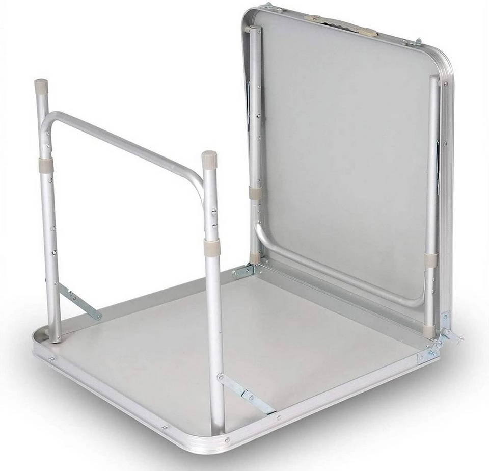 EUGAD Campingtisch, zusammenklappbar Pickniktisch, höhenverstellbar 120x60x55-62-70cm, Tischplatte aus MDF, Grau Eiche, Schwarz, Weiß 14 EUGAD Campingtisch, zusammenklappbar Pickniktisch, höhenverstellbar 120x60x55-62-70cm, Tischplatte aus MDF, Grau Eiche, Schwarz, Weiß – Bild 14