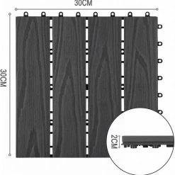 EUGAD WPC-Fliesen, 22 Stück WPC Terrassenfliesen 30x30cm Holzstruktur Coffee Anthrazit, Dunkelgrau, Hellgrau -Eugad Möbel Einkaufen 7d9684ec 8aa1 5d65 9bab 4a02d170faf3
