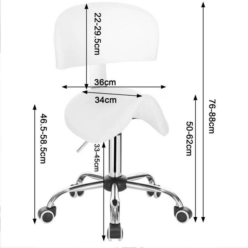 EUGAD Arbeitshocker (1er-Set), Sattelhocker mit Rückenlehne gepolstert höhenverstellbar aus Kunstleder Schwarz Grau, Weiß 19 EUGAD Arbeitshocker (1er-Set), Sattelhocker mit Rückenlehne gepolstert höhenverstellbar aus Kunstleder Schwarz Grau, Weiß – Bild 19