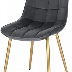 EUGAD Esszimmerstuhl, 6er-Set Küchenstühle Wohnzimmerstuhl mit Rückenlehne, Samt Sitzfläche, Gold Beine Schwarz Dunkelgrün, Grau, Rosa -Eugad Möbel Einkaufen 7f0be09d 3a09 5702 bf32 a682570e22c4