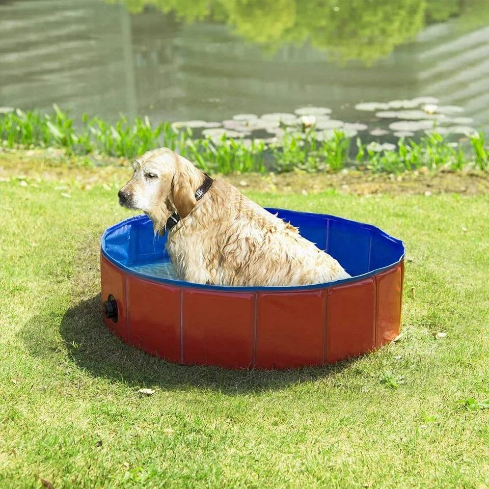EUGAD Planschbecken, Hundepool Swimmingpool für Hunde Katzen rot 2 EUGAD Planschbecken, Hundepool Swimmingpool für Hunde Katzen rot – Bild 2
