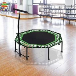 EUGAD Fitnesstrampolin, Fitness Trampolin Indoor Faltbar Ø 126cm mit höhenverstellbarem Haltegriff, leise Gummiseilfederung, belastbar bis 120 kg Grün, Schwarz -Eugad Möbel Einkaufen 80499bca 1ba0 40d1 8219 ad3e3e8f3119
