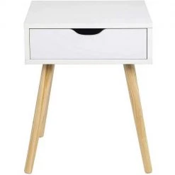 EUGAD Nachttisch, 2er-Set Beistelltisch mit Schublade Nachtkommode, Holzbeine MDF, Weiß -Eugad Möbel Einkaufen 8070329e f741 5a63 956a 16c32104ba16