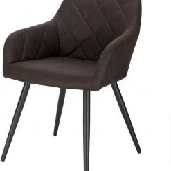 EUGAD Esszimmerstuhl (1 Stück), Wohnzimmerstuhl aus Stoff, Polsterstuhl mit Armlehnen und Rückenlehne, Gestell aus Metall Anthrazit, Braun, Grau -Eugad Möbel Einkaufen 80ba7cd9 6092 5cdb b172 50153c1eb7b4