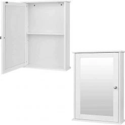 EUGAD Spiegelschrank Hängeschrank Badschrank aus Holz 42 x 58,5 x 12 cm weiß 9 EUGAD Spiegelschrank Hängeschrank Badschrank aus Holz 42 x 58,5 x 12 cm weiß -Eugad Möbel Einkaufen 810e531c 26e4 589e a2b6 af43d7e6ae1c