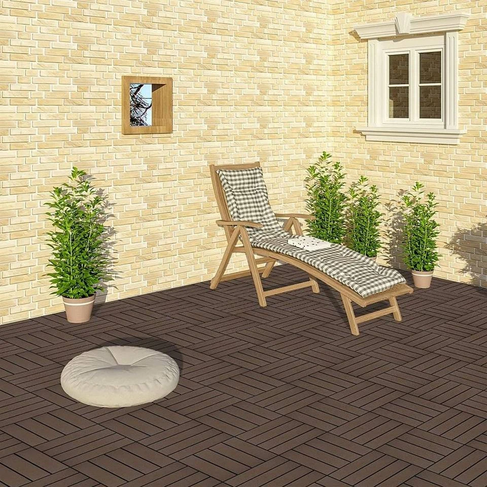 EUGAD WPC-Fliesen, 22 Stück WPC Terrassenfliesen in T-Form 30x30cm Dunkelgrau Anthrazit, Braun, Hellgrau 23 EUGAD WPC-Fliesen, 22 Stück WPC Terrassenfliesen in T-Form 30x30cm Dunkelgrau Anthrazit, Braun, Hellgrau – Bild 23