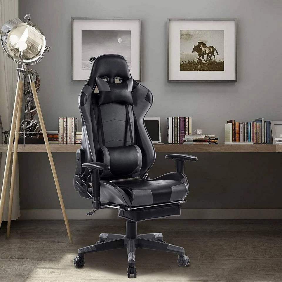 EUGAD Gaming Chair, Bürostuhl Schreibtischstuhl, Kunstleder, mit Ledenkissen Kopfstütze einstellbaren Armlehnen Weiß Grau, Rot, Weiß 10 EUGAD Gaming Chair, Bürostuhl Schreibtischstuhl, Kunstleder, mit Ledenkissen Kopfstütze einstellbaren Armlehnen Weiß Grau, Rot, Weiß – Bild 10