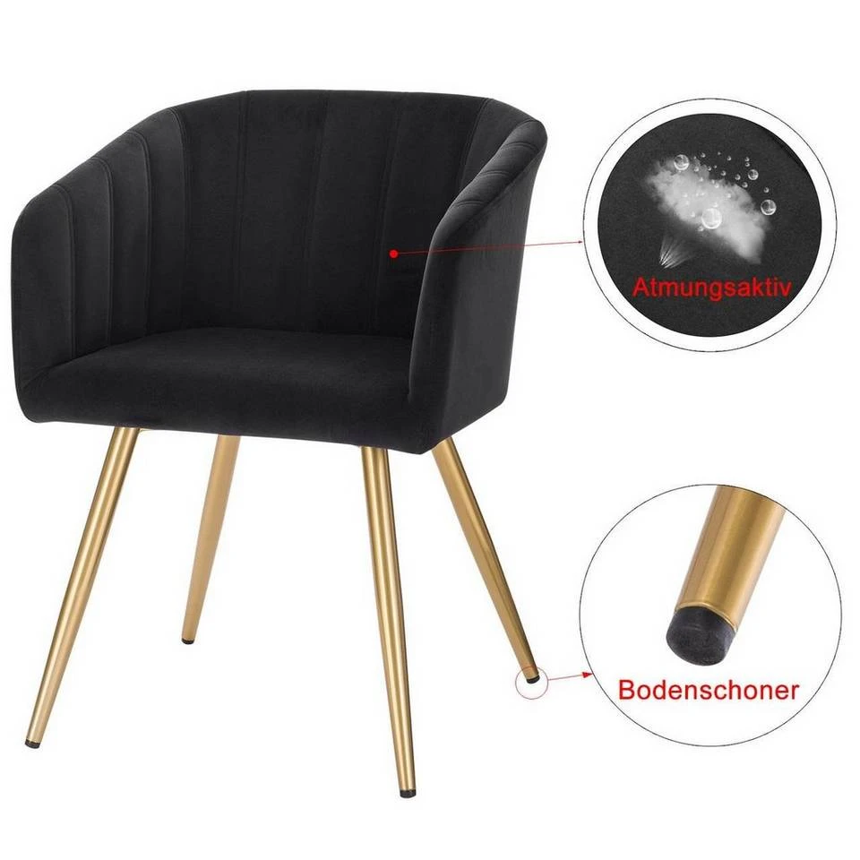 EUGAD Esszimmerstuhl (4 Stück), 4er-Set Esszimmerstuhl Polsterstuhl aus Samt Dunkelgrün Dunkelgrau, Dunkelgrün, Rosa, Schwarz 15 EUGAD Esszimmerstuhl (4 Stück), 4er-Set Esszimmerstuhl Polsterstuhl aus Samt Dunkelgrün Dunkelgrau, Dunkelgrün, Rosa, Schwarz – Bild 15
