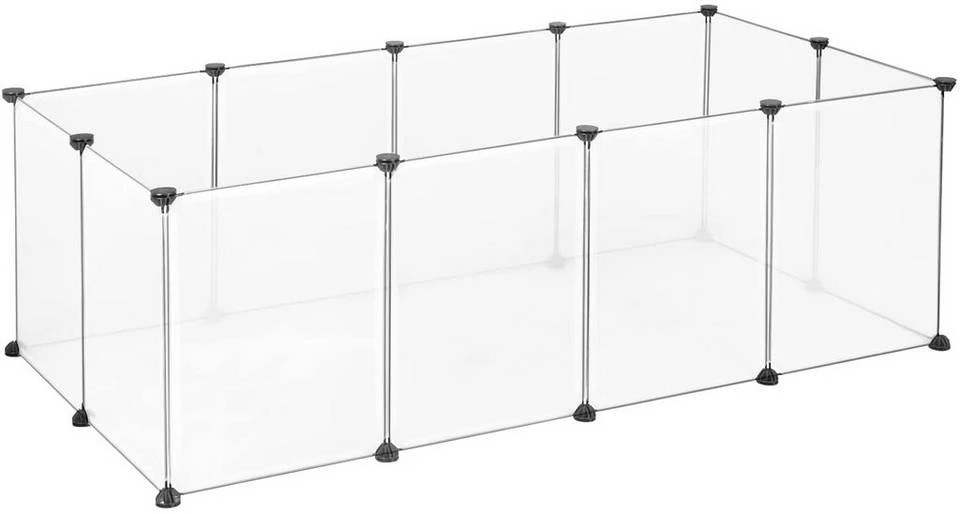 EUGAD Freigehege, Freigehege für Kaninchen Hasen Meerschweinchen Welpenauslauf DIY, 12 Platten 145 x 75 x 46 cm Grau, Schwarz, Transparent, Weiß 17 EUGAD Freigehege, Freigehege für Kaninchen Hasen Meerschweinchen Welpenauslauf DIY, 12 Platten 145 x 75 x 46 cm Grau, Schwarz, Transparent, Weiß – Bild 17