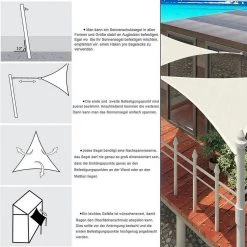 EUGAD Sonnensegel »0211ZYF«, Sonnenschutz Terrasse HDPE Dreieckig Creme -Eugad Möbel Einkaufen 85623fc1 6518 54ac a779 8dd67d50103d