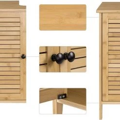 EUGAD Waschbeckenunterschrank (1-St) Unterschrank Badezimmerschrank Waschtisch Badschrank mit 2 Türen 60x30x60cm Bambus -Eugad Möbel Einkaufen 85973e7f 3699 5b57 9a5d 31d28df2f845