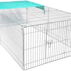 EUGAD Kleintierkäfig »0003TSL«, Hasengehege Kaninchenstall Freilauf Kleintiergehege mit Ausbruchsperre Sonnenschutz 180x120x60cm