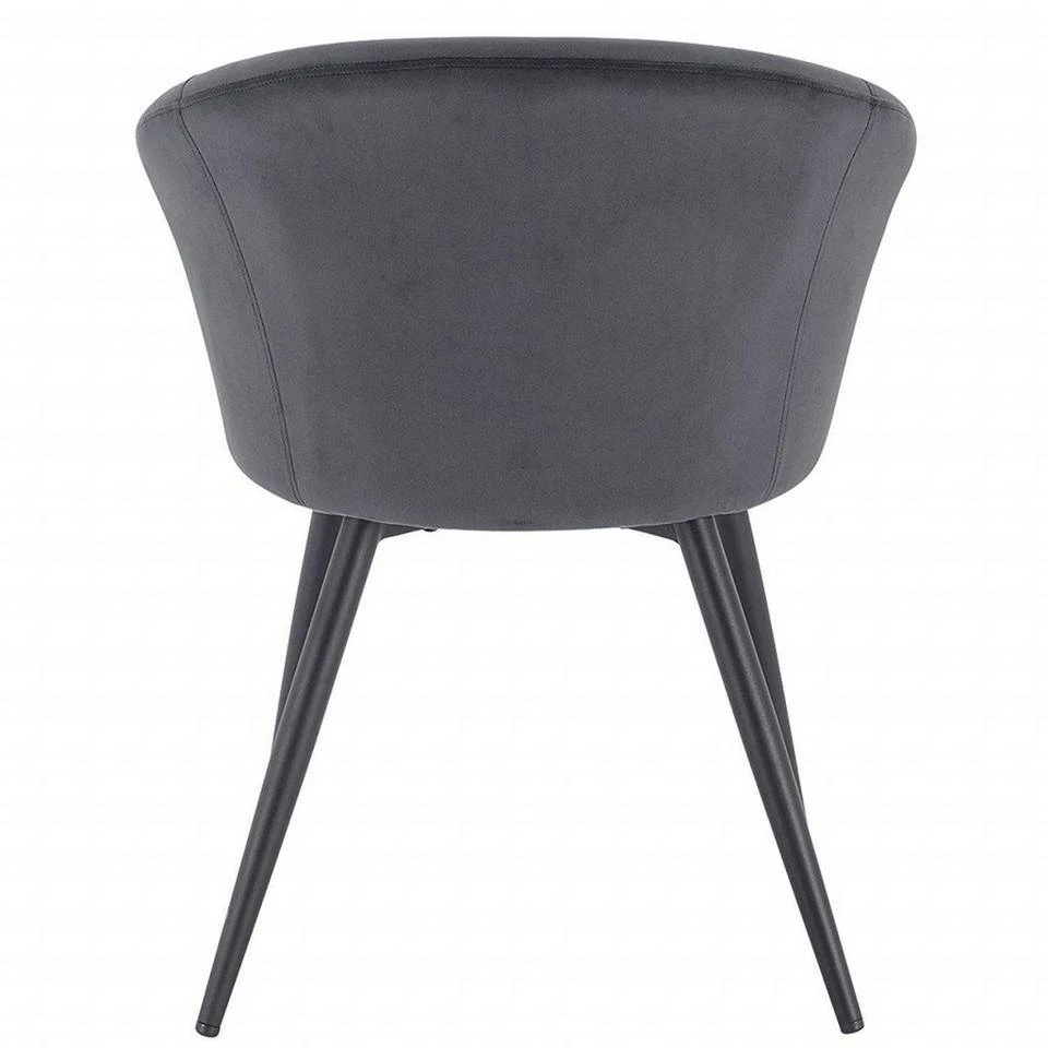 EUGAD Esszimmerstuhl, mit Armlehne, Retro Design, Samt, Metall Dunkelgrau Hellgrau, Schwarz 6 EUGAD Esszimmerstuhl, mit Armlehne, Retro Design, Samt, Metall Dunkelgrau Hellgrau, Schwarz – Bild 6