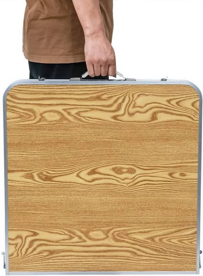 EUGAD Campingtisch, zusammenklappbar Pickniktisch, höhenverstellbar 120x60x55-62-70cm, Tischplatte aus MDF, Grau Eiche, Schwarz, Weiß 12 EUGAD Campingtisch, zusammenklappbar Pickniktisch, höhenverstellbar 120x60x55-62-70cm, Tischplatte aus MDF, Grau Eiche, Schwarz, Weiß – Bild 12