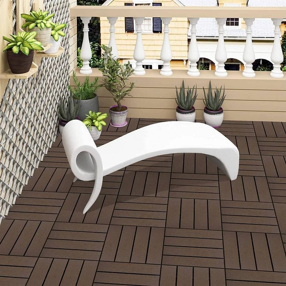 EUGAD WPC-Fliesen, 22 Stück WPC Terrassenfliesen in T-Form 30x30cm Dunkelgrau Anthrazit, Braun, Hellgrau 25 EUGAD WPC-Fliesen, 22 Stück WPC Terrassenfliesen in T-Form 30x30cm Dunkelgrau Anthrazit, Braun, Hellgrau – Bild 25