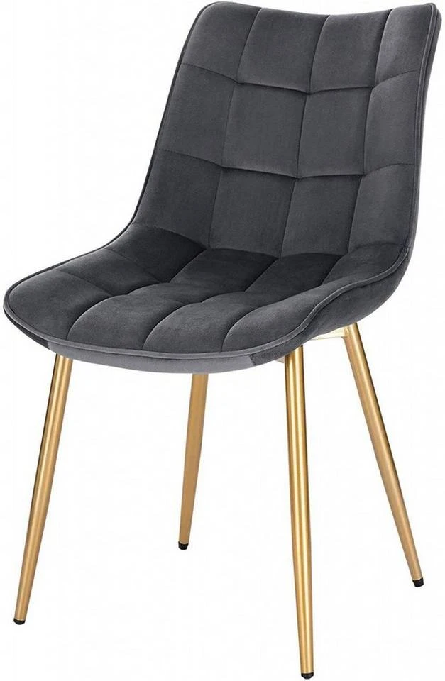 EUGAD Esszimmerstuhl, 4er-Set Küchenstühle Wohnzimmerstuhl mit Rückenlehne, Samt Sitzfläche, Gold Beine Grau Dunkelgrün, Rosa, Schwarz 7 EUGAD Esszimmerstuhl, 4er-Set Küchenstühle Wohnzimmerstuhl mit Rückenlehne, Samt Sitzfläche, Gold Beine Grau Dunkelgrün, Rosa, Schwarz – Bild 7
