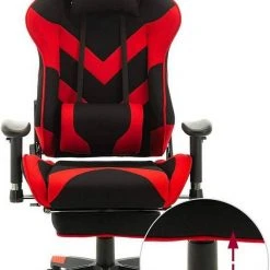 EUGAD Gaming Chair, Bürostuhl, Gaming Stuhl, Stoffbezug Rot Grau, Schwarz -Eugad Möbel Einkaufen 88aadbdf 7bc3 5f3f ab09 cc6849371a4f
