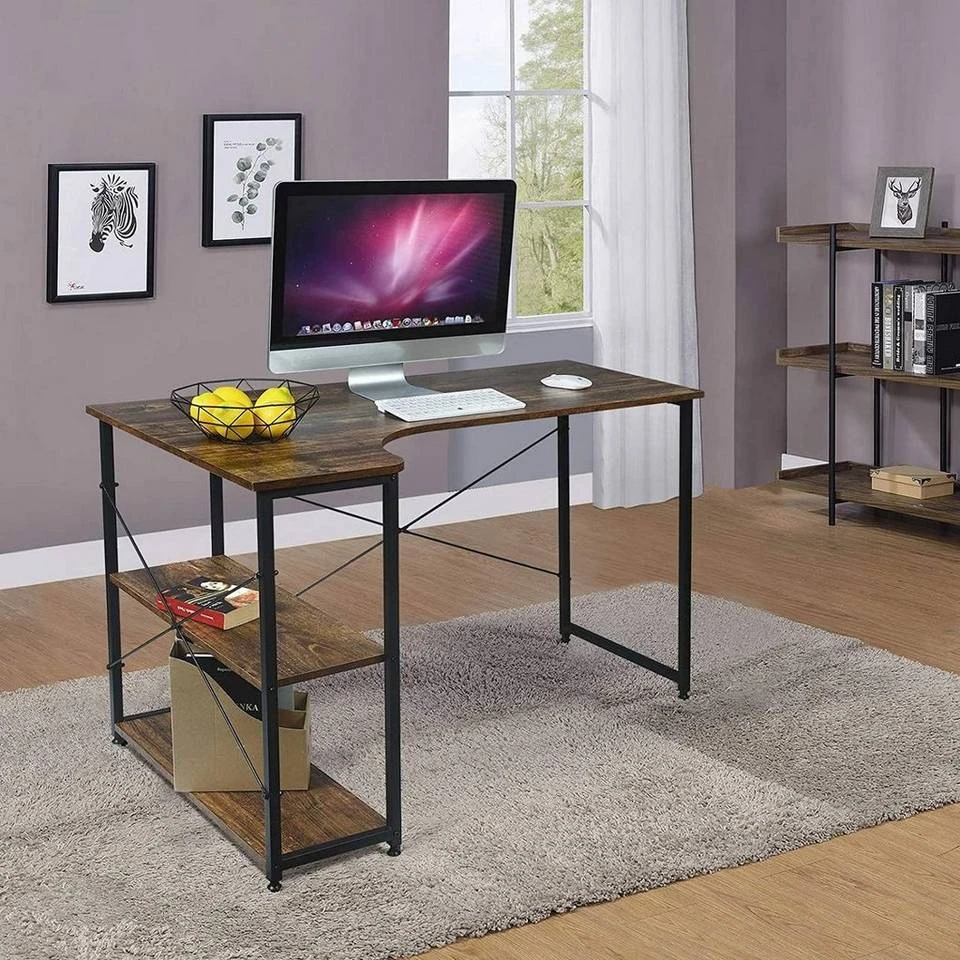 EUGAD Schreibtisch, PC-Tisch Bürotisch Arbeitstisch mit Bücherregal Holz 120x74x71,5 cm Hell Eiche Holz Vintage, Weiß+Hell Eiche 8 EUGAD Schreibtisch, PC-Tisch Bürotisch Arbeitstisch mit Bücherregal Holz 120x74x71,5 cm Hell Eiche Holz Vintage, Weiß+Hell Eiche – Bild 8