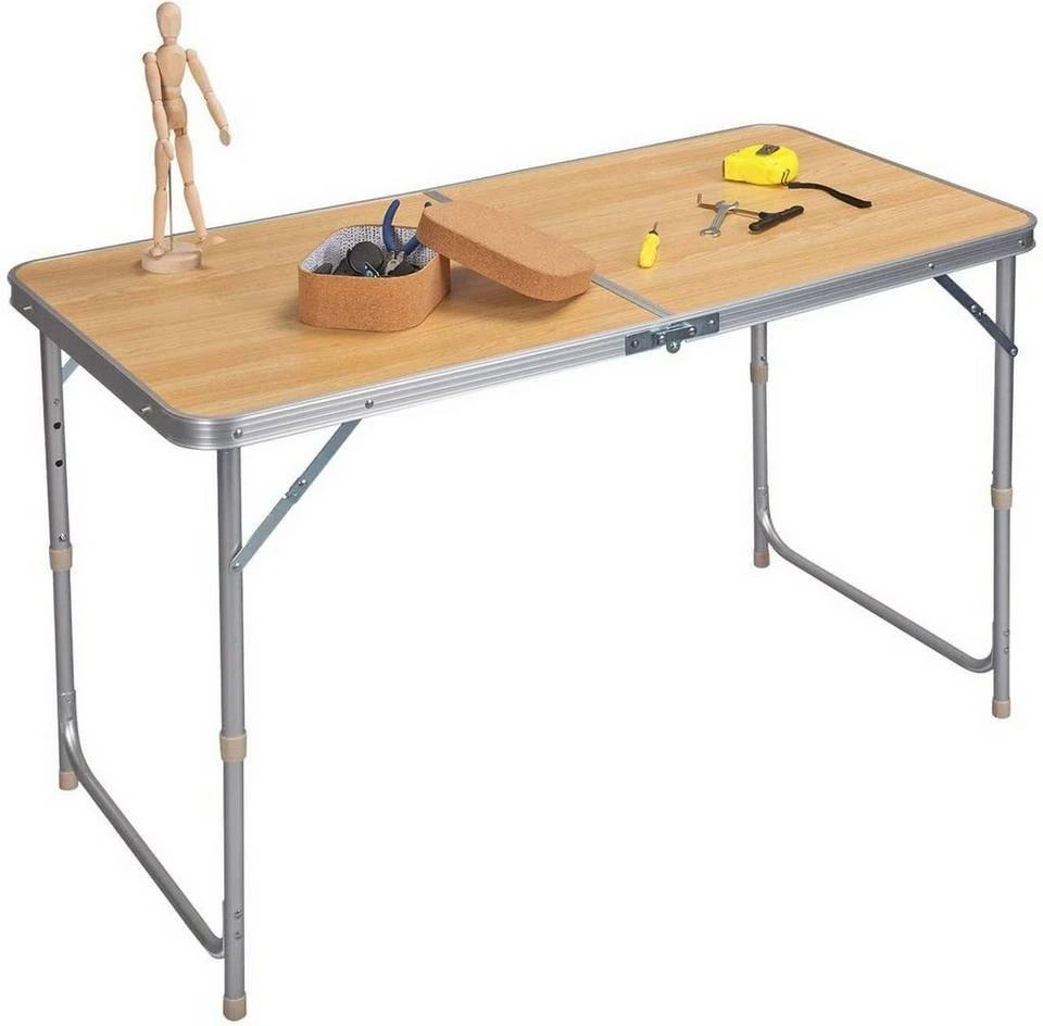 EUGAD Campingtisch, zusammenklappbar Pickniktisch, höhenverstellbar 120x60x55-62-70cm, Tischplatte aus MDF, Grau Eiche, Schwarz, Weiß 9 EUGAD Campingtisch, zusammenklappbar Pickniktisch, höhenverstellbar 120x60x55-62-70cm, Tischplatte aus MDF, Grau Eiche, Schwarz, Weiß – Bild 9