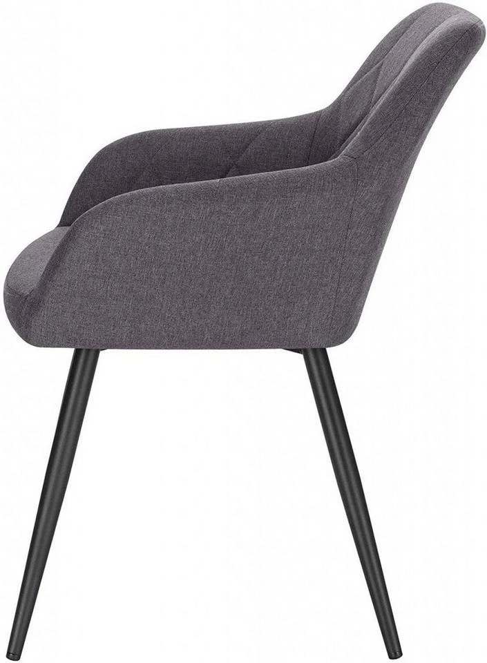 EUGAD Esszimmerstuhl, Polsterstuhl Leinen,mit Armlehnen Metallbeinen Dunkelgrau, Hellgrau 9 EUGAD Esszimmerstuhl, Polsterstuhl Leinen,mit Armlehnen Metallbeinen Dunkelgrau, Hellgrau – Bild 9