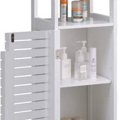 EUGAD Badkommode (1 St), Badschrank Badregal Nachttisch Nachtkommode Eckschrank Eckkommode Medizinschrank Holz, weiß 30x30x78cm -Eugad Möbel Einkaufen 8bdee639 98a7 459d 988a bf788bdd89ce