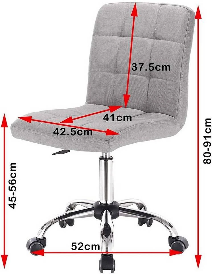 EUGAD Schreibtischstuhl, Bürohocker Schreibtischstuhl Rollhocker drehbar höhenverstellbar Stoffbezug Metall Dunkelgrau, Hellgrau 3 EUGAD Schreibtischstuhl, Bürohocker Schreibtischstuhl Rollhocker drehbar höhenverstellbar Stoffbezug Metall Dunkelgrau, Hellgrau – Bild 3