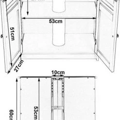 EUGAD Waschbeckenunterschrank Unterschrank Badezimmerschrank Waschtisch Badschrank mit 2 Türen 60x30x60cm aus MDF Weiß+Natur Weiß+Grau, Weiß+Natur -Eugad Möbel Einkaufen 8f25213b 8788 5bd3 8995 628211073911