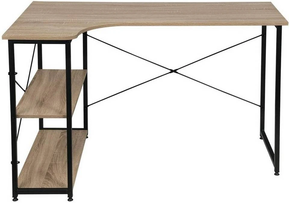 EUGAD Schreibtisch, PC-Tisch Bürotisch Arbeitstisch mit Bücherregal Holz 120x74x71,5 cm Hell Eiche Holz Vintage, Weiß+Hell Eiche 5 EUGAD Schreibtisch, PC-Tisch Bürotisch Arbeitstisch mit Bücherregal Holz 120x74x71,5 cm Hell Eiche Holz Vintage, Weiß+Hell Eiche – Bild 5