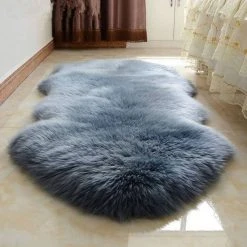 Teppich, EUGAD, 2er-Set Öko Lammfell echtes Longhair Fell XL (100-104)x65cm Grau -Eugad Möbel Einkaufen 904e7785 bf59 588b b503 1a48382e5b1e