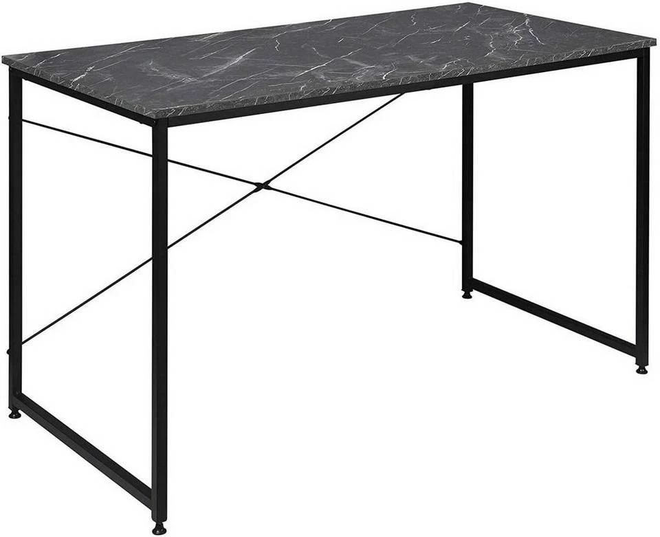 EUGAD Schreibtisch, mit Bücherregal 120x60x70 cm Schwarz Marmor Holz Vintage 1 EUGAD Schreibtisch, mit Bücherregal 120x60x70 cm Schwarz Marmor Holz Vintage