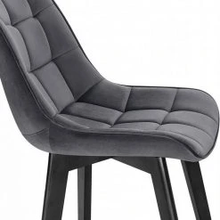 EUGAD Esszimmerstuhl (1 Stück), Wohnzimmerstuhl mit Rückenlehne, Polsterstuhl Küchenstuhl Weich Samt und Holz für ESS- und Wohnzimmer Dunkelgrau Dunkelgrün, Rosa, Schwarz -Eugad Möbel Einkaufen 927e80ef 6045 5814 a93b 3c296dd7e9de