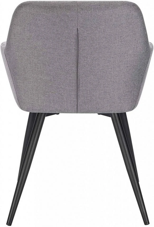 EUGAD Esszimmerstuhl (2 Stück), Wohnzimmerstuhl aus Leinen Polsterstuhl mit Armlehnen und Rückenlehne schwarze Gestell aus Metall Hellgrau Dunkelgrau 6 EUGAD Esszimmerstuhl (2 Stück), Wohnzimmerstuhl aus Leinen Polsterstuhl mit Armlehnen und Rückenlehne schwarze Gestell aus Metall Hellgrau Dunkelgrau – Bild 6