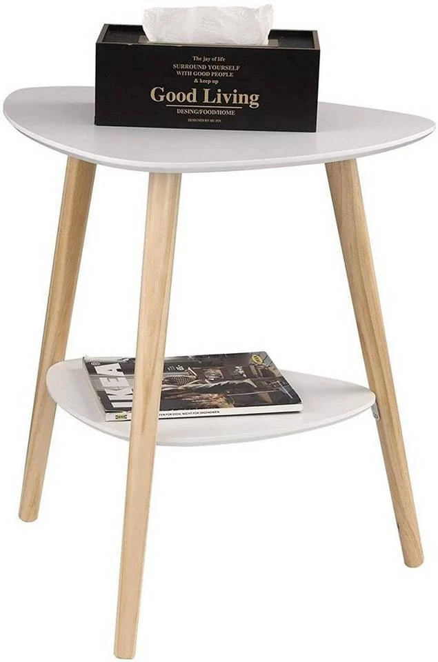 EUGAD Beistelltisch (1-St), Sofatisch Couchtisch Nachttisch Nachtkommode Nachtschrank Kaffeetisch mit 2 Ablagefäche Holzbeine MDF 50x40x55cm Weiß 4 EUGAD Beistelltisch (1-St), Sofatisch Couchtisch Nachttisch Nachtkommode Nachtschrank Kaffeetisch mit 2 Ablagefäche Holzbeine MDF 50x40x55cm Weiß – Bild 4