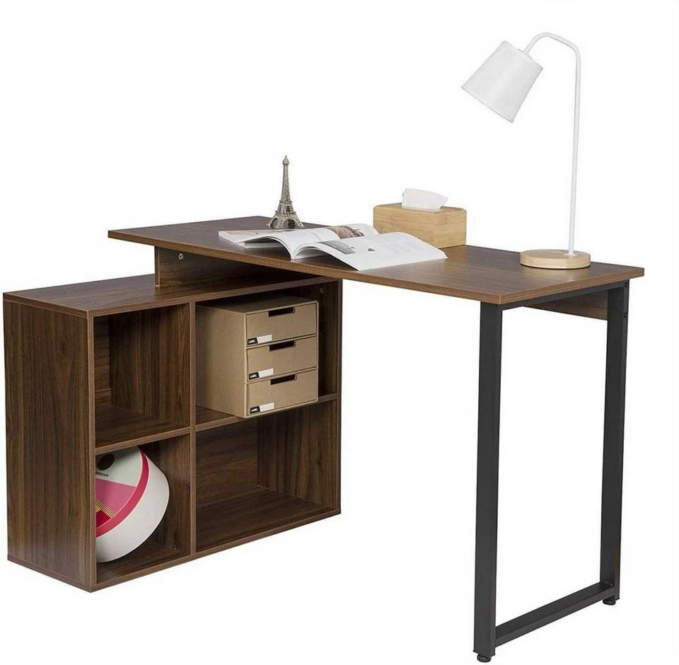 EUGAD Schreibtisch, mit Ablagen Holz 116x75x80cm Dunkelbuche Helleiche, Weiß 4 EUGAD Schreibtisch, mit Ablagen Holz 116x75x80cm Dunkelbuche Helleiche, Weiß – Bild 4