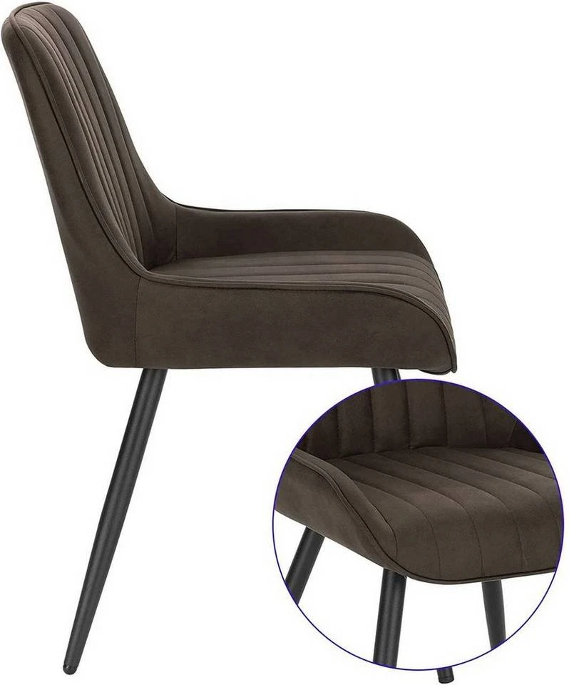 EUGAD Esszimmerstuhl, Polsterstuhl 2er-Set,Sitzfläche aus Stoffbezug Anthrazit, Dunkelbraun, Dunkelgrau 12 EUGAD Esszimmerstuhl, Polsterstuhl 2er-Set,Sitzfläche aus Stoffbezug Anthrazit, Dunkelbraun, Dunkelgrau – Bild 12
