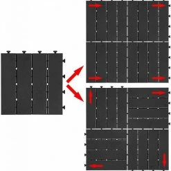 EUGAD WPC-Fliesen, 22 Stück WPC Terrassenfliesen in T-Form 30x30cm Dunkelgrau Anthrazit, Braun, Hellgrau 41 EUGAD WPC-Fliesen, 22 Stück WPC Terrassenfliesen in T-Form 30x30cm Dunkelgrau Anthrazit, Braun, Hellgrau -Eugad Möbel Einkaufen 97676b04 4934 59c1 9685 4deb2f20552b
