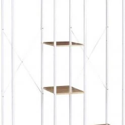 EUGAD Kleiderständer, Wäscheständer Garderobenständer mit Ablage Schwarzrohre und Eiche Platte Schwarz-Hell Eiche, Schwarz-Vintage, Wei&szlig;-Eiche -Eugad Möbel Einkaufen 9977b1c1 689a 58f7 b7a4 0aa645241199