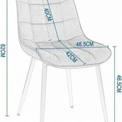 EUGAD Esszimmerstuhl, 6er-Set Küchenstühle Wohnzimmerstuhl mit Rückenlehne, Samt Sitzfläche, Gold Beine Schwarz Dunkelgrün, Grau, Rosa -Eugad Möbel Einkaufen 99aadcfc 0d93 5f6d 8131 885c7f393a74