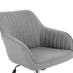 EUGAD Schreibtischstuhl, Bürostuhl Bürohocker Rollhocker aus Leinen Hellgrau Duneklgrau -Eugad Möbel Einkaufen 9a17fff2 e447 5884 a3ad 4d494a50acc9