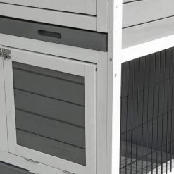 EUGAD Tierhaus, Hasenstall Kaninchenstall Hasenkäfig Kleintierstall Meerschweinchen Massivholz Hellrot 120 x 50 x 100,5 cm Grau-Wei&szlig;, Hellbraun -Eugad Möbel Einkaufen 9d85fa31 3182 474d bf56 2dd4299b2f17