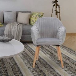 EUGAD Polsterstuhl (2 Stück), Küchenstühle aus Samt mit Arm-Rücklehne -Eugad Möbel Einkaufen 9e18a2d6 0038 54ad ab8f 1c1989adba91