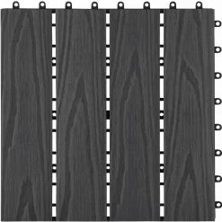 EUGAD WPC-Fliesen, 22 Stück WPC Terrassenfliesen 30x30cm Holzstruktur Coffee Anthrazit, Dunkelgrau, Hellgrau -Eugad Möbel Einkaufen 9f1eb372 f4a3 567f 805e 65b79a52d71e