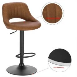 EUGAD Barhocker (2 St), 2er-Set 360° drehbar stufenlos höhenverstellbar mit Rückenlehne aus Kunstleder und Stahl Dunkelbraun Anthrazit, Grau -Eugad Möbel Einkaufen 9f5c69ea a3e8 5d3d 9884 3fd93f6be357