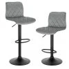 EUGAD Barhocker (2 St), Barhocker Drehstuhl Tresenhocker Barstuhl, Sitzfläche aus Samt mit Rücklehne Höhenverstellbar