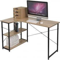 EUGAD Schreibtisch, PC-Tisch Bürotisch Arbeitstisch mit Bücherregal Holz 120x74x71,5 cm Hell Eiche Holz Vintage, Weiß+Hell Eiche 23 EUGAD Schreibtisch, PC-Tisch Bürotisch Arbeitstisch mit Bücherregal Holz 120x74x71,5 cm Hell Eiche Holz Vintage, Weiß+Hell Eiche -Eugad Möbel Einkaufen a06ddaa6 620d 5729 9a0a 713ebf02ce2f
