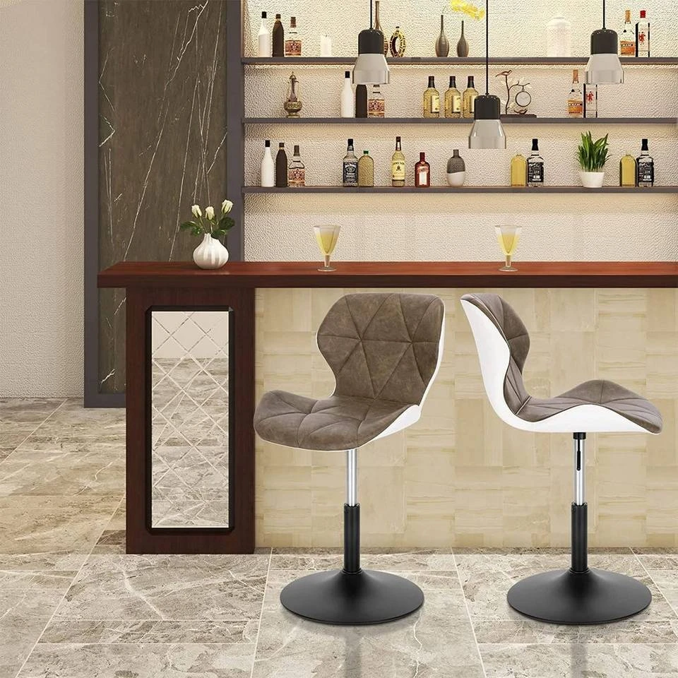 EUGAD Barhocker (4 St), niedriger Barhocker 360° Drehstuhl mit Rückenlehne 120kg belastbar Stuhl höhenverstellbar Kunstleder Sitzhöhe 40-54cm Dunkelbraun Weiß Anthrazit+Weiß, Dunkelbraun+Weiß 2 EUGAD Barhocker (4 St), niedriger Barhocker 360° Drehstuhl mit Rückenlehne 120kg belastbar Stuhl höhenverstellbar Kunstleder Sitzhöhe 40-54cm Dunkelbraun Weiß Anthrazit+Weiß, Dunkelbraun+Weiß – Bild 2