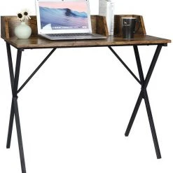 EUGAD Schreibtisch, 90x50x73CM Bürotisch PC Tisch Arbeitstisch für Home, Büro Metall + MDF Holzoptik Vintage -Eugad Möbel Einkaufen a0ecef70 457c 5724 be85 44e8415643b7