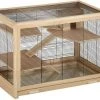 EUGAD Kleintierkäfig, Hamsterkäfig Holz Groß Mäusekäfig Nagerkäfig Nagervilla Dreistöckig 62x50x86cm